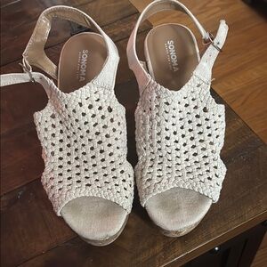 Sonoma Cream Sandals with Woven Design